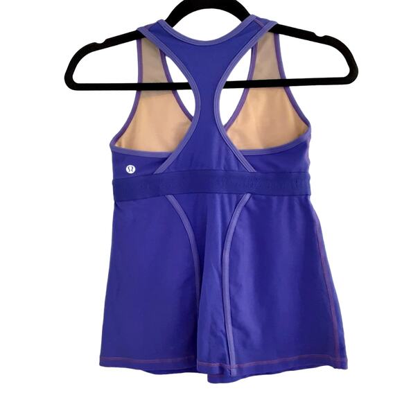 Lululemon All Out Tank Top Cinch Bust Underwire Sports Bra Purple Womens 6 - Picture 3 of 7